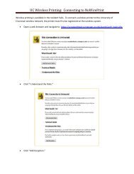 UC Wireless Printing: Connecting to NoWirePrint - University of ...
