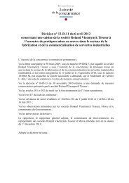 Décision n° 12-D-11 du 6 avril 2012 concernant une saisine de la ...