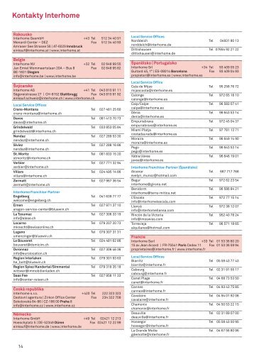 Kontakty Interhome