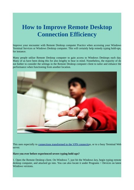 How to Improve Remote Desktop Connection Efficiency
