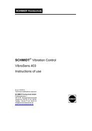 SCHMIDT Vibration Control VibroSens 403 Instructions of use