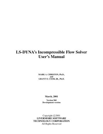 LS-DYNA Incompressible Fluids - Lstc