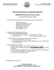 pre-application plan review service - Department of Building ...