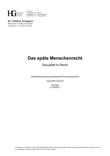 Das spÃ¤te Menschenrecht - Dr. Helmut Graupner