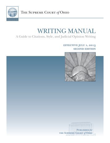 WRITING MANUAL - Supreme Court - State of Ohio