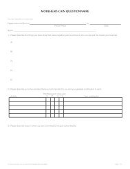 Morehead-Cain Pre-Nomination Questionnaire