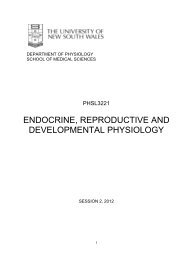 endocrine, reproductive and developmental physiology - School of ...