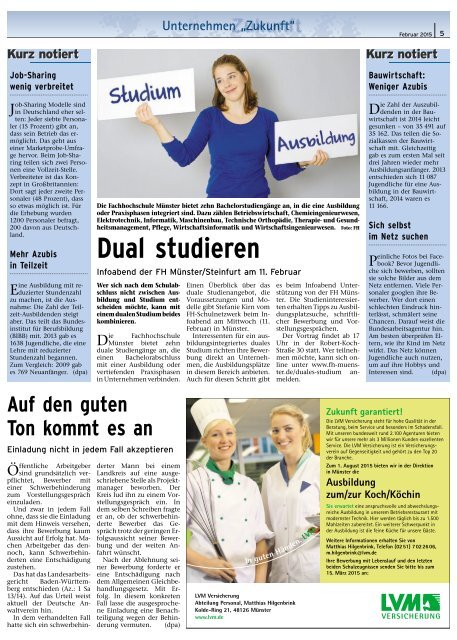 Unternehmen Zukunft 01/2015 Greven