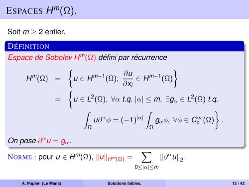 Espaces de Sobolev, Formulation variationnelle des EDP.
