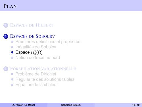 Espaces de Sobolev, Formulation variationnelle des EDP.