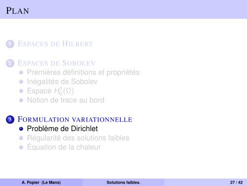 Espaces de Sobolev, Formulation variationnelle des EDP.