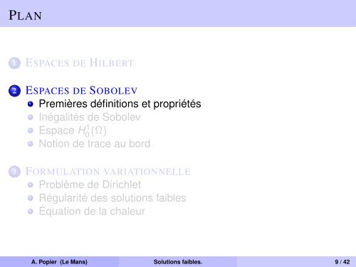 Espaces de Sobolev, Formulation variationnelle des EDP.