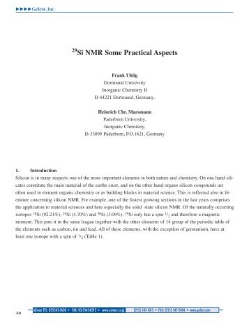 29 Si NMR Some Practical Aspects - Pascal-Man