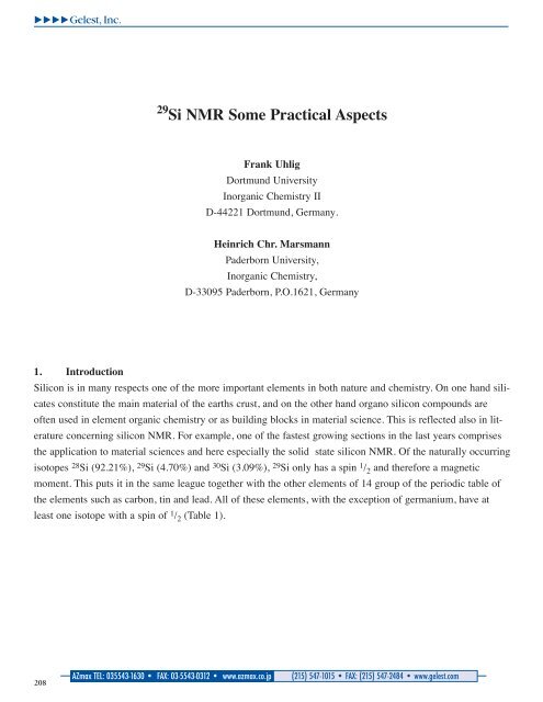 29 Si NMR Some Practical Aspects - Pascal-Man