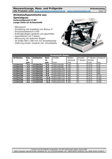 Winkelaufspanntische - Praezisionstools.de