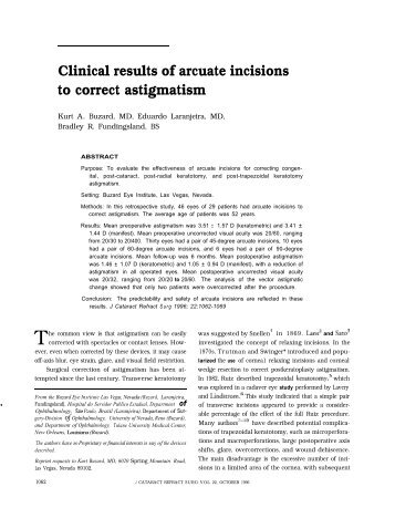 Clinical results of arcuate incisions to correct astigmatism - Buzard.info