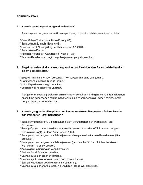 Prosedur Mendapatkan Surat Taraf Berpencen Selepas Sah Jawatan