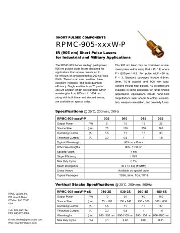 RPMC-905-xxxW-P - RPMC Lasers