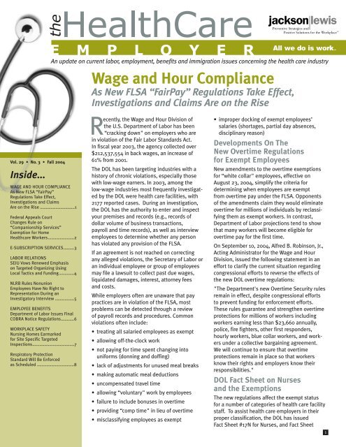 Wage and Hour Compliance - Jackson Lewis
