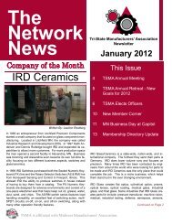 January - TSMA - Tri-State Manufacturers' Association