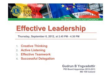 Effective Leadership workshop EN - Lions Clubs International - MD ...
