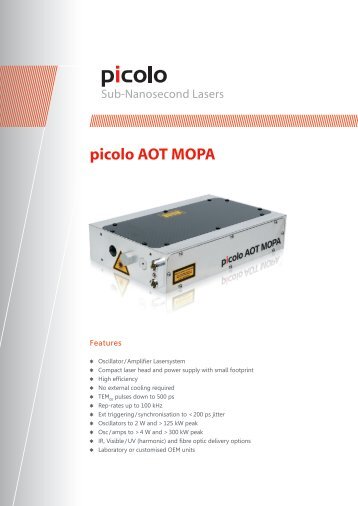 SpitLight picolo AOT MOPA - InnoLas Laser