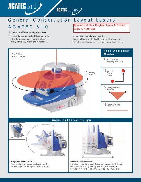 General Construction Layout Lasers AGATEC 510 - New England ...