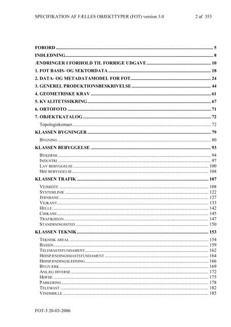 Specifikation for Fælles Objekt Typer (FOT) version 3.0 - FOTdanmark