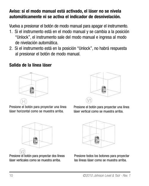 Manual de instrucciones - Johnson Level