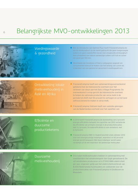 FrieslandCampina MVO-verslag 2013