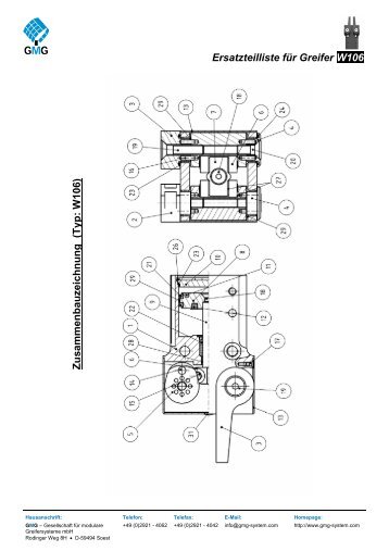 Ersatzteilliste für Greifer W106 - GMG - Gesellschaft für modulare ...