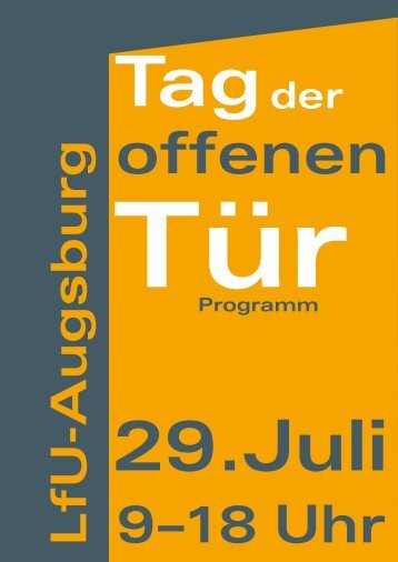 Tag der offenen TÃ¼r am LfU-Augsburg am 29. Juli von 9 bis 18 Uhr