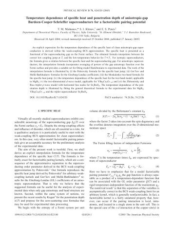 Temperature dependence of specific heat and penetration depth of ...