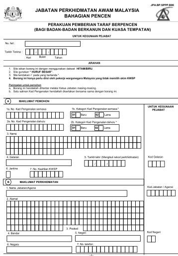 Permohonan Percantuman Perkhidmatan Lepas - Portal Pencen - JPA