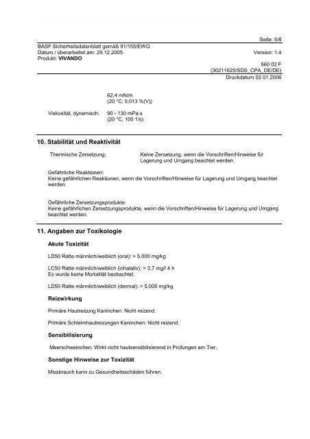 Sicherheitsdatenblatt - Getreide AG