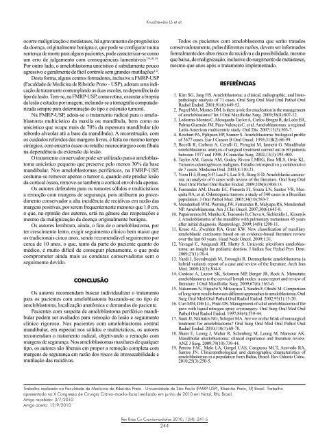 Ameloblastoma: aspectos clÃ­nicos e terapÃªuticos - ABCCMF