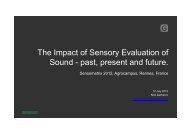 The impact of Sensory Evaluation of Sound - past, present and future