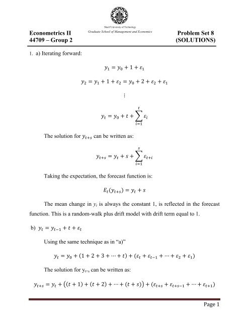 Econometrics II Problem Set 8 44709 â Group 2 (SOLUTIONS)