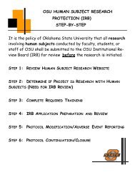 IRBsteps 11-12 - University Research Compliance - Oklahoma State ...