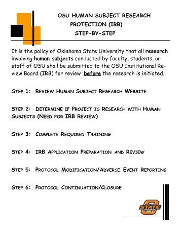 IRBsteps 11-12 - University Research Compliance - Oklahoma State ...