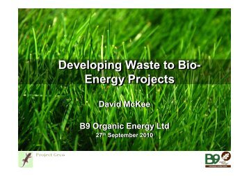 Dr David McKee, B9 Energy.