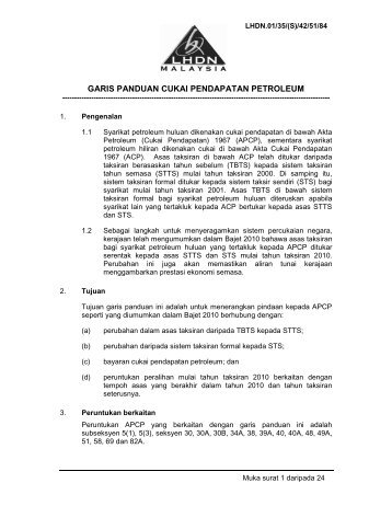 garis panduan cukai pendapatan petroleum - Lembaga Hasil Dalam ...