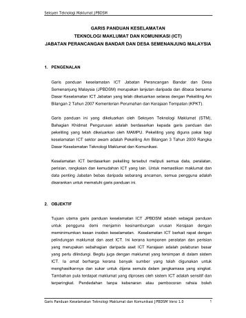 Garis Panduan Keselamatan ICT Jabatan Perancangan - JPBD