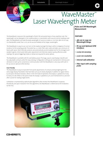 WaveMasterâ¢ Laser Wavelength Meter - Coherent