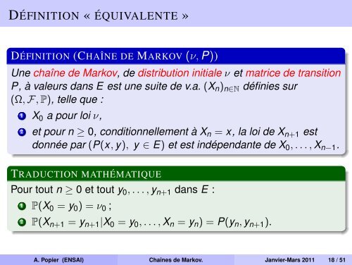 ChaÃ®nes de Markov.