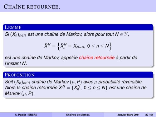 ChaÃ®nes de Markov.