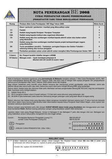 Nota Penerangan BE 2008 - Lembaga Hasil Dalam Negeri