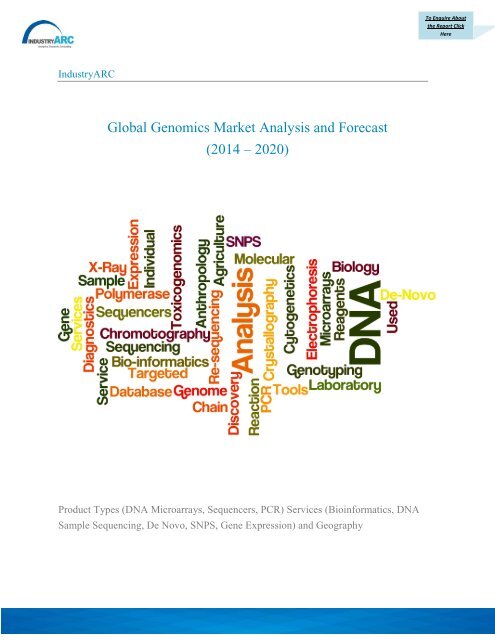 Global Genomics Market Analysis and Forecast (2014 – 2020)