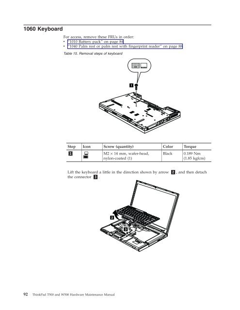 Thinkpad T500 and W500 Hardware Maintenance Manual - Lenovo