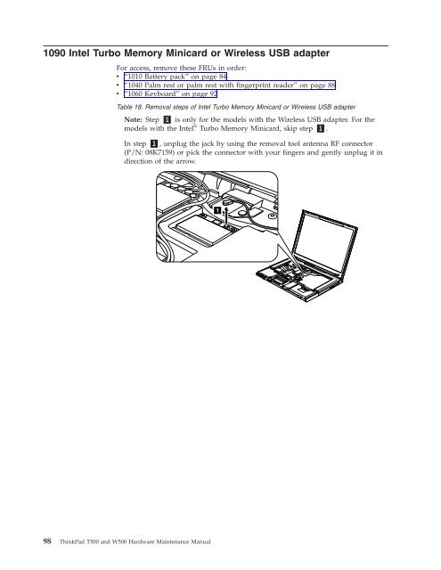 Thinkpad T500 and W500 Hardware Maintenance Manual - Lenovo